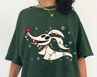 Zero Dog Rudolph Reindeer Red Nose Nightmare Before Christmas Shirt, Retro Disney Christmas Lights Tee, Mickey's Very Merry Christmas Party