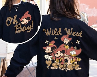 Two Sided Mickey And Friends Oh Boy Wild West Comfort Colors Shirt, Disney Western Cowboy Cowgirl T-shirt, Disneyland Trip, Magic Kingdom