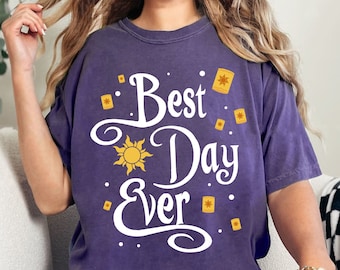 Retro Tangled Lantern Best Day Ever Comfort Colors Shirt, Vintage  Rapunzel Princess T-shirt, 2024 Family Trip, Birthday Gift