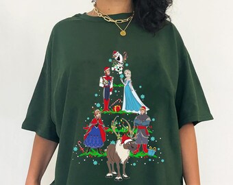 Frozen Group Characters Disney Christmas Tree Shirt, Elsa Anna Sven Olaf,  Mickey's Very Merry Christmas, Disneyland Xmas Holiday Trip Gift