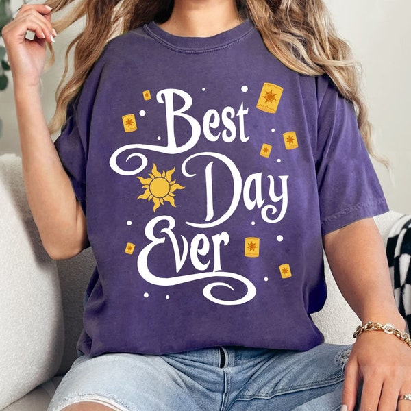 Retro Tangled Lantern Best Day Ever Comfort Colors Shirt, Vintage Disney Rapunzel Princess T-shirt, Disneyland Family Trip, Birthday Gift