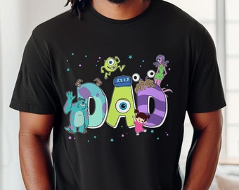 Custom Name Dad Monster Inc Themed Comfort Colors Shirt, Personalized  Dad T-shirt, Father's Day Gift, Daddy Birthday, Mike Sully Boo