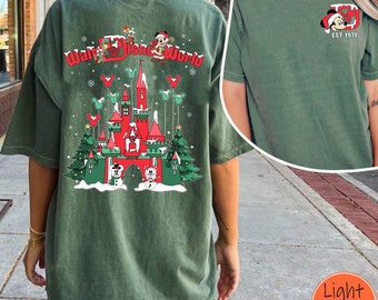 Two Sided Mickey Mouse Walt Disney World Christmas 1971 Shirt, Disney Castle Christmas T-shirt, Disneyland Christmas Party, Holiday Season