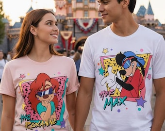 Retro 90s His Roxanne And Her Max Comfort Colors T-shirt, A Goofy Movie Shirt, Disney Couple Matching Tee, Max and Roxanne, Disneyland Trip