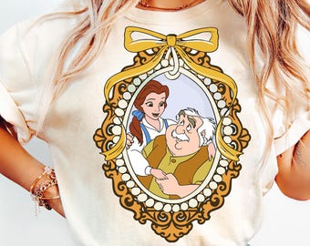 Maurice And Belle Princess Coquette Bow Shirt, Disney Beauty And The Beast Tee, Dad shirt, Father's Day Gift, Father And Daughter