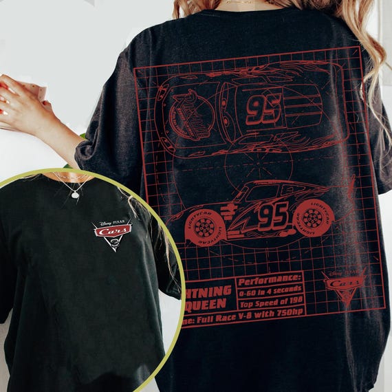 ★Urbandtype.★ McQueen Poster Graphic T-Shirt Cream UBEUTS0 Cars Faces T-shirts | Lightning Mcqueen | Sally Carrera