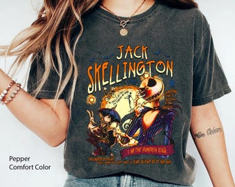 Jack Skellington The Pumpkin King Portrait Graphic Comfort Colors Shirt, Nightmare Before Christmas, Disney Halloween Tee, Oogie Boogie Bash
