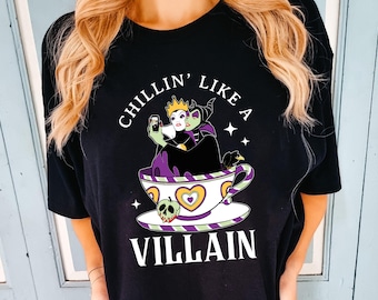 Disney Villains Selfie T-Shirt, Chillin Like a Villain Tee, Evil Queen Maleficent Shirt, Halloween Bad Witches T-Shirt, Disney Bestie Gift