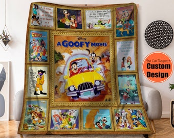 A Goofy Movie Fleece Blanket, Goofy Max And Roxanne  Home Decor,  Throw Blanket For Kid Baby Adults, Cute  Christmas Gift