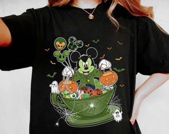 Mickey Mouse Halloween Costume Tea Cup Shirt, Jack Skellington Disney Halloween Balloon Tee, Mickey's Not So Scary Party, Disneyland Trip
