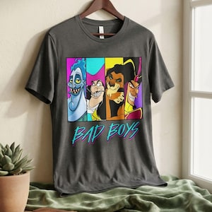 Retro Disney Villains Bad Boys T-shirt, Hades Captain Hook Jafar Scar Shirt, Magic Kingdom Tee, Disney Trip Matching Tee, Gift For Him image 1
