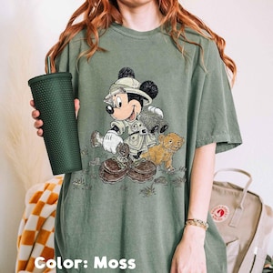 Vintage Mickey Mouse Simba Safari Comfort Colors Shirt, Disney Animal Kingdom Tee, Mickey Safari Mode T-shirt, Disneyland Family Trip image 3