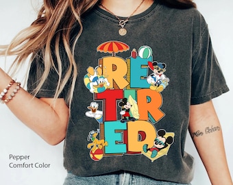 Retro Mickey Friends Retired Comfort Colors Shirt, Mickey Pluto Donald  Retirement T-shirt, 2024 Summer Trip, Retirement Gifts