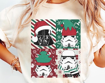 Star Wars Christmas Darth Vader Stormtrooper Elf Santa Shirt, Disney Galaxy's Edge Holiday T-shirt, Hollywood Studios Xmas Tee, Family Trip