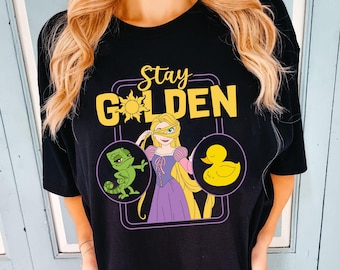 Retro Rapunzel Stay Golden T-shirt, Tangled Pascal Duckling Tee, Snuggly Duck Club Shirt, Disney Princess Shirt, Disney Trip Matching 2025
