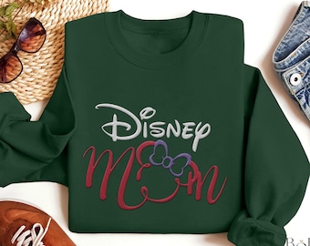 Embroidered Disney Mom Sweatshirt, Minnie Mouse Mom Embroidery Sweater, Mother's Day Gift For Mom, Mommy And Me Matching, Disneyland Trip