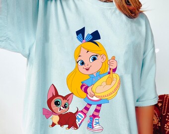 Disney Alice's Wonderland Bakery T-Shirt, Alice and Dinah Tee, Cute Alice Shirt, Disney Girl Tee, Disney Junior Show Shirt, Gift For Girl