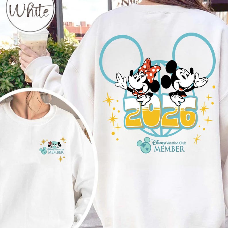 Two sided Mickey Minnie New Year DVC Vacation T-Shirt, Disney Vacation Club Member 2026 Shirt, Walt Disney World Tee, Magical Kingdom Tee image 2