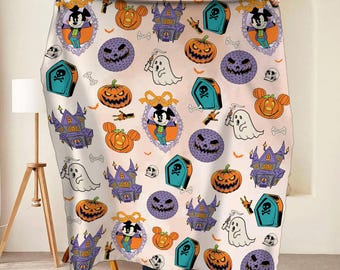 Funny Inside Out 2 Halloween Costumes Blanket, Pixar Pixar Inside Out 2 Emotion Fleece Blanket, Trick Or Treat Home Decor, Disney Bedding