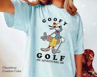 Vintage Goofy Golf Adventure Comfort Colors T-shirt, Funny Disney Shirt For Golf Lover, Goofy T-shirt, Disneyland Family Trip, Magic Kingdom