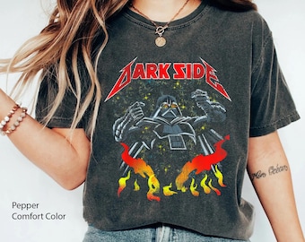 Darth Vader Heavy Metal Flames Dark Side Comfort Colors T-shirt, Star Wars Day, May The 4th Be With You, Hollywood Studios, Galaxy's Edge