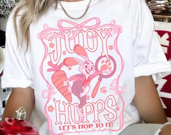 Camiseta Disney con lazo de Zootopia 2, linda camiseta de Judy Hopps "Let's Hop to It", atuendos familiares a juego para vacaciones en Disney