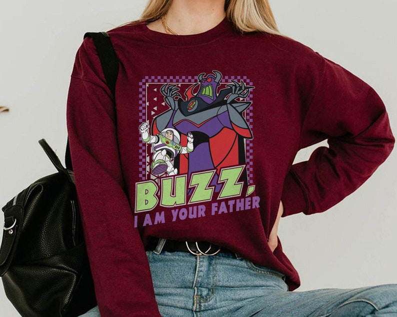Zurg And Buzz I Am Your Father Checkerboard Comfort Colors T-shirt, Toy Story Tee, Vintage Disney Dad Shirt, Funny Father's Day Gift image 4