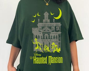 Disney Haunted Mansion Shirt, Hitchhiking Ghosts Silhouette Tee, Disneyland Halloween 2025 Outfit, Disney Family Matching Trip