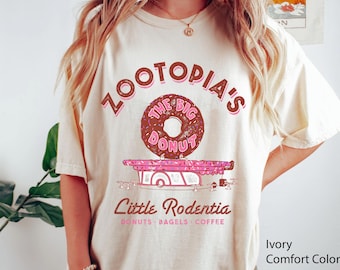 Zootopia The Big Donut Coffee Shop Comfort Colors T-shirt, Cute  Shirt,   World, 2024 Family Matching, Birthday Gift