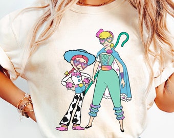 Retro Boo Peep And Jessie Comfort Colors T-shirt, Disney Toy Story Best Friends Shirt, Disney Bff Besties Matching Tee, Disneyland Girl Trip