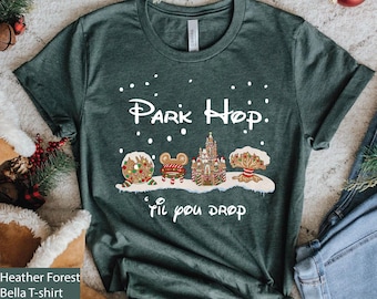 Epcot Hollywood Studio Four Parks Gingerbread Comfort Colors Shirt, Park Hop Til You Drop, Mickey Merry Party, Disney Christmas Trip Gift