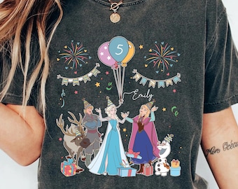 Custom Disney Frozen Birthday Party T-Shirt , Funny Disney Birthday Gift, Disney Princess Shirt, Birthday Girl Gift, Magic Kingdom Trip Tee