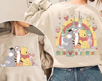 Two Sided Winnie The Pooh Walt Disney World 1971 Shirt, Vintage Disney Magic Kingdom Castle Shirt, Pooh And Friends, Disneyland Family Trip