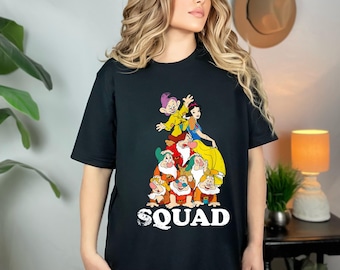 Princess Snow White And Seven Dwarves Shirt, Disney Squad Pile T-shirt, Disneyland Trip Outfit, Birthday Gift For Girls, Magic Kingdom