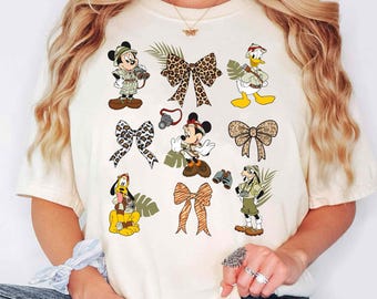 Mickey And Friends Animal Kingdom Coquette Bow Comfort Colors T-shirt, Disney Safari Mode Shirt, Disneyland Family Trip, Magic Kingdom Park