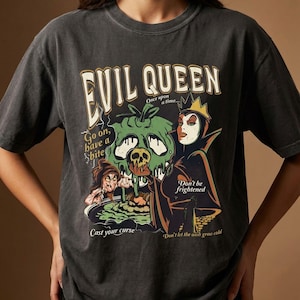 Vintage Evil Queen Villains Comfort Colors Shirt, Snow White And The Seven Dwarfs T-shirt, 2026 Family Trip, Birthday Gift image 1