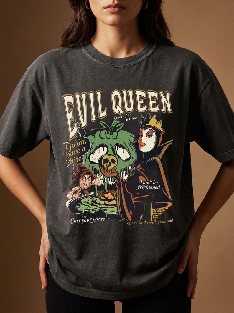 Vintage Evil Queen Villains Comfort Colors Shirt, Snow White And The Seven Dwarfs T-shirt, 2026 Family Trip, Birthday Gift image 1