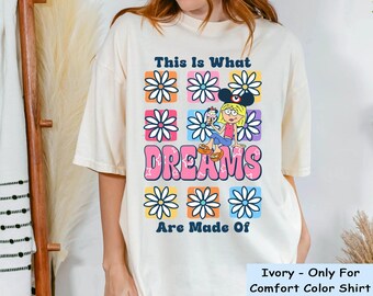 Lizzie Mcguire Mickey Hat What Dreams Are Made Of Floral Shirt, Retro Disney Girl T-shirt, Walt Disney World, Disneyland Trip, Magic Kingdom