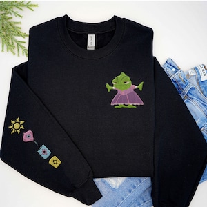 Embroidered Pascal Dress Lantern Sweatshirt,   Tangled Rapunzel Princess Embroidery Sweater, 2024 Trip,   World
