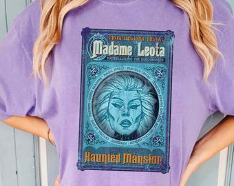 Vintage Madame Leota Haunted Mansion Poster T-shirt, Disney Halloween Shirt, Spirit Medium Tarot Reader Tee, Disneyland Not So Scary Tee