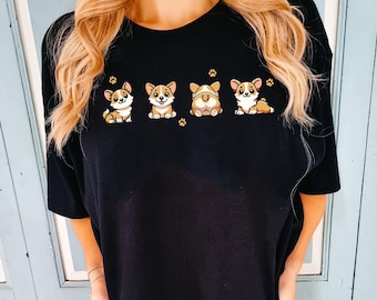 Cute Corgi Dog Comfort Colors T-shirt, Kawaii Corgi Butt Shirt, Corgi Lover Shirt, Gift For Dog Dad Mom, Animal Lover Tee, Funny Dog T-shirt
