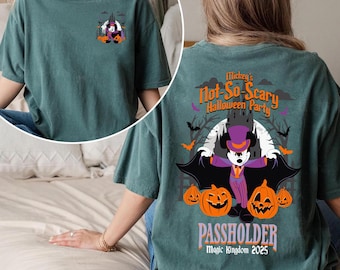 Two Sided Mickey Witch Mickey's Not So Scary Halloween Party T-shirt, Passholder Magic Kingdom 2025 Shirt, Disney Halloween Trip Outfit