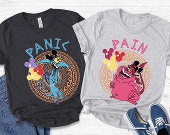 Pain And Panic Mickey Balloon Comfort Colors Shirt, Hercules Disney Couple Matching T-shirt, Birthday Gift, Disneyland Family Trip Outfits