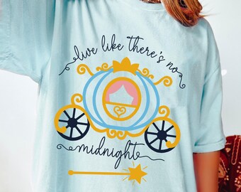 Disney Cinderella Pumpkin Carriage T-Shirt, Live Like There's No Midnight Tee, Princess Cinderella Shirt, Magic Kingdom Outfit, Gift For Her