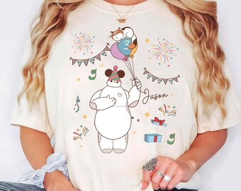 Custom Disney Baymax Shirt, Big Hero 6 Birthday Gift, Hiro Honey Lemon matching tee, Personalized Disney Tee, Family Matching Birthday Shirt