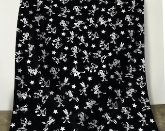 Funny Mickey And Friends Skeleton Halloween Blanket, Disney Halloween Fleece Blanket, Spooky Season Blanket, Not So Scary Party Bedding