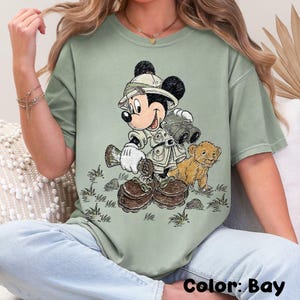 Vintage Mickey Mouse Simba Safari Comfort Colors Shirt, Disney Animal Kingdom Tee, Mickey Safari Mode T-shirt, Disneyland Family Trip image 2