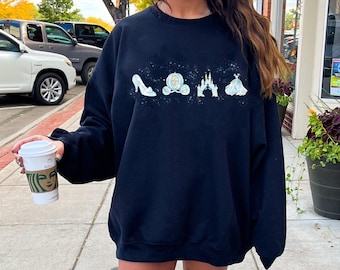 Minimalist Cinderella Princess Shoes Castle Pumpkin Carriage Comfort Colors T-shirt, Disney Girl Shirt, Magic Kingdom Disneyland Family Trip