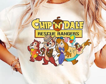 Vintage Chip N Dale Group Rescue Shirt, Disney Rescue Ranger T-Shirt, Disneyland Family Matching Trip, Birthday Gift For Besties