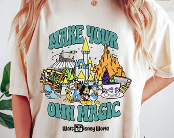 Vintage Disney Mickey And Friends Make Your Own Magic T-Shirt, Magic Kingdom Trip Tee, Mickey Donald Goofy Shirt, Walt Disney World Outfit